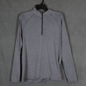 Free Fly Bamboo Flex Quarter Zip Pullover Mens Large Heather Gray Performance